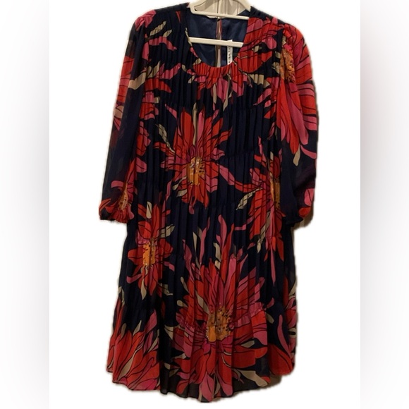 Trina Turk Silvery Floral Multicolor Mini Length Dress Size Large - Picture 4 of 10